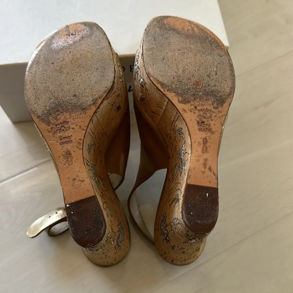 Casadei gold wedge with rhinestones size 39 - Picture 4 of 7